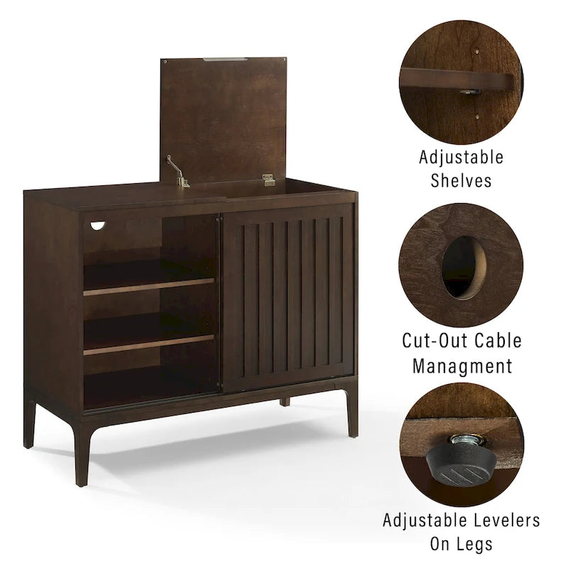 Meuble console de rangement pour disques Crosley Asher