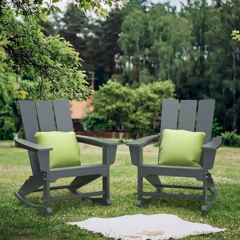 Rocking Adirondack Chairs Patio Rocker All-Weather Resistant, HDPE Plastic Resin Outdoor Lawn Chairs