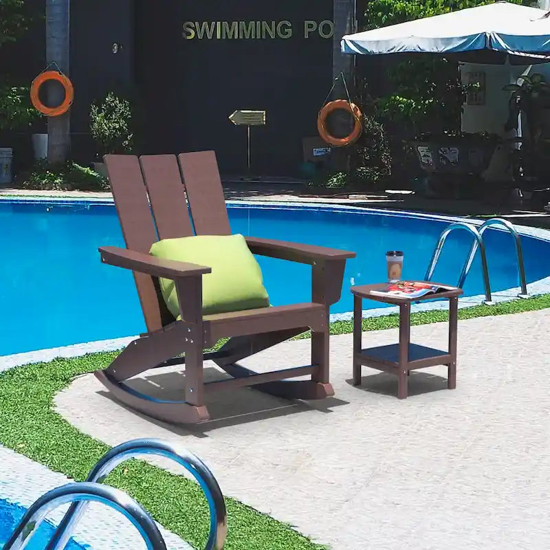 Fauteuils à bascule Adirondack d'extérieur, résistants aux intempéries, en plastique HDPE pour pelouse