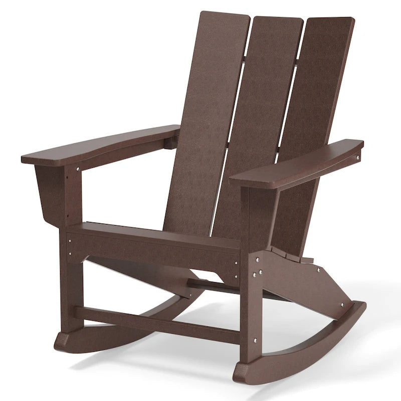 Fauteuils à bascule Adirondack d'extérieur, résistants aux intempéries, en plastique HDPE pour pelouse