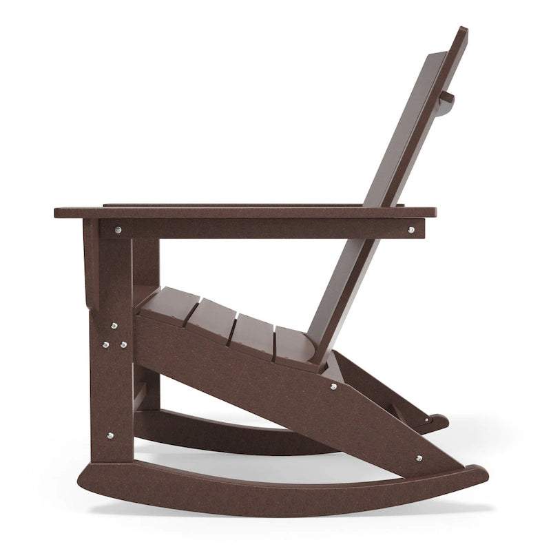Fauteuils à bascule Adirondack d'extérieur, résistants aux intempéries, en plastique HDPE pour pelouse