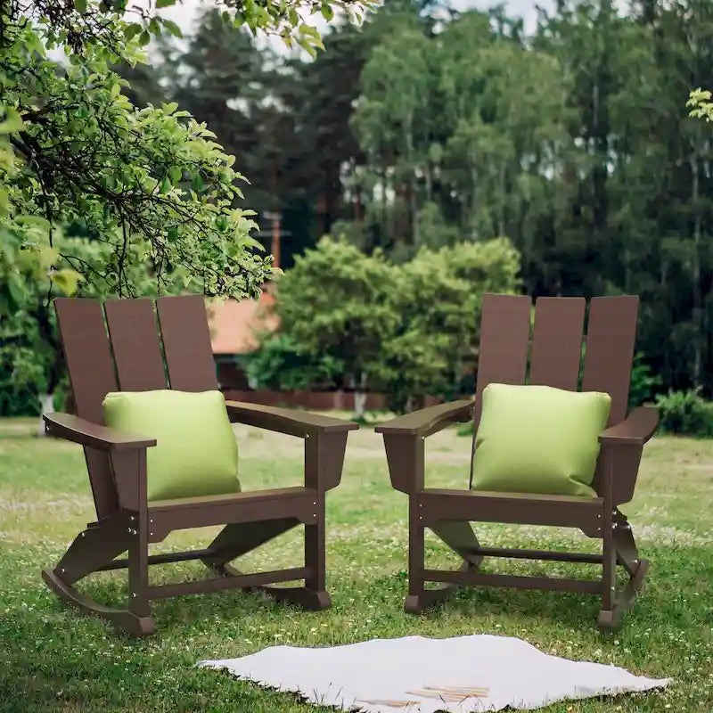 Fauteuils à bascule Adirondack d'extérieur, résistants aux intempéries, en plastique HDPE pour pelouse