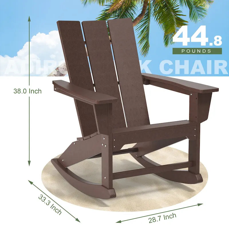 Fauteuils à bascule Adirondack d'extérieur, résistants aux intempéries, en plastique HDPE pour pelouse