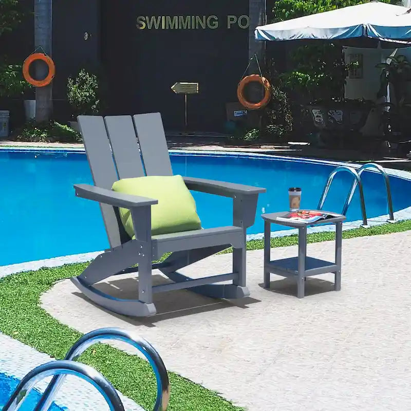 Fauteuils à bascule Adirondack d'extérieur, résistants aux intempéries, en plastique HDPE pour pelouse
