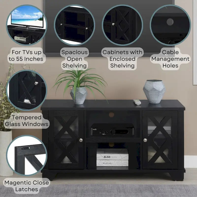 Convenience Concepts Gateway TV Stand with Storage Cabinets and Shelves for TVs up to 55 Inches