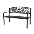 50 in. Outdoor Cast Iron Bench Decorative Patio Lawn Garden Park Bench
