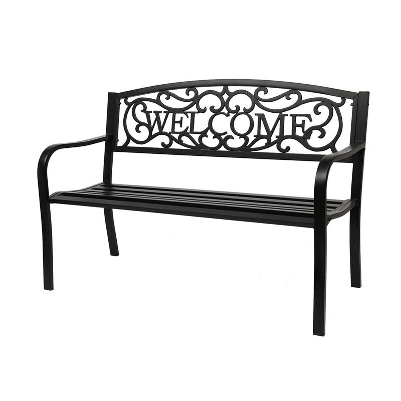 50 in. Outdoor Cast Iron Bench Decorative Patio Lawn Garden Park Bench