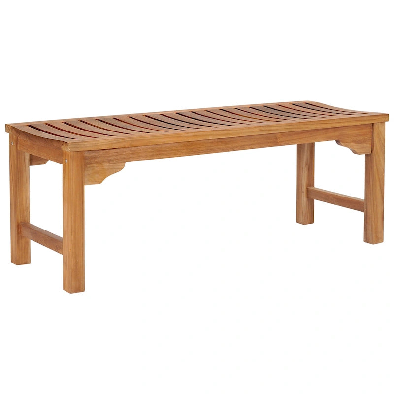 Banc sans dossier en teck d'extérieur Chic Teak Santa Monica, 1,20 m