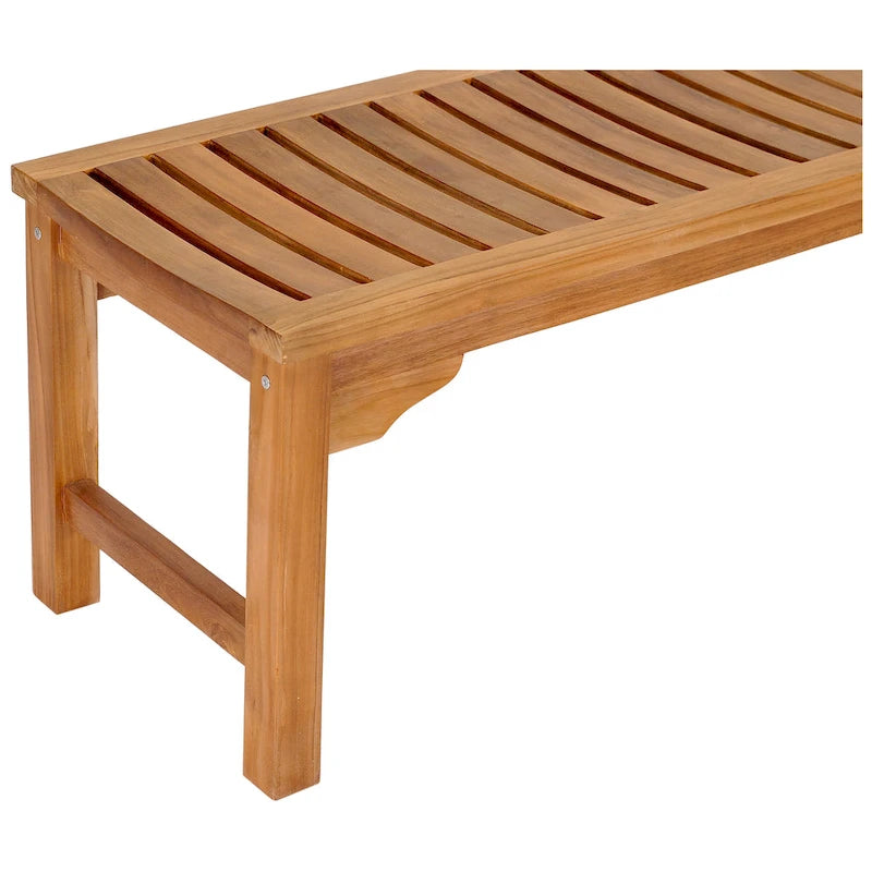 Banc sans dossier en teck d'extérieur Chic Teak Santa Monica, 1,20 m