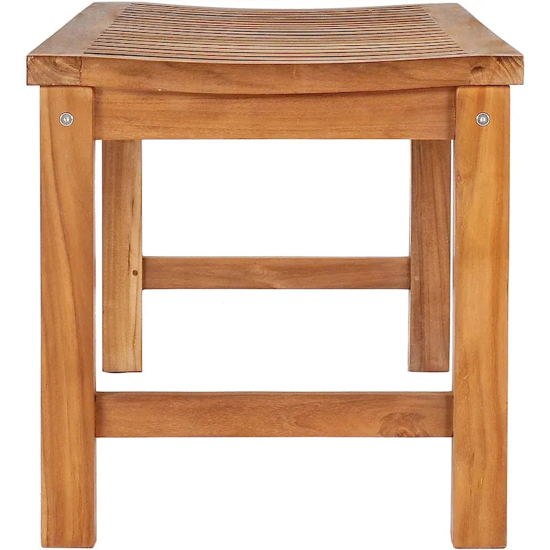 Banc sans dossier en teck d'extérieur Chic Teak Santa Monica, 1,20 m