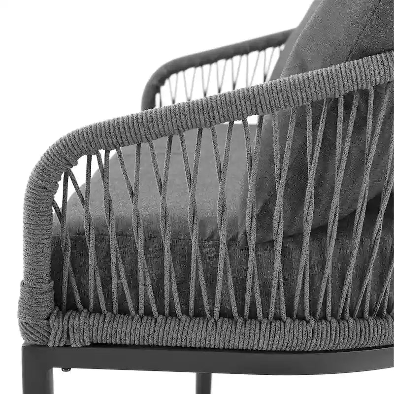 Ensemble de 2 fauteuils Dover en corde pour intérieur/extérieur - 23.25x28.88x30.25