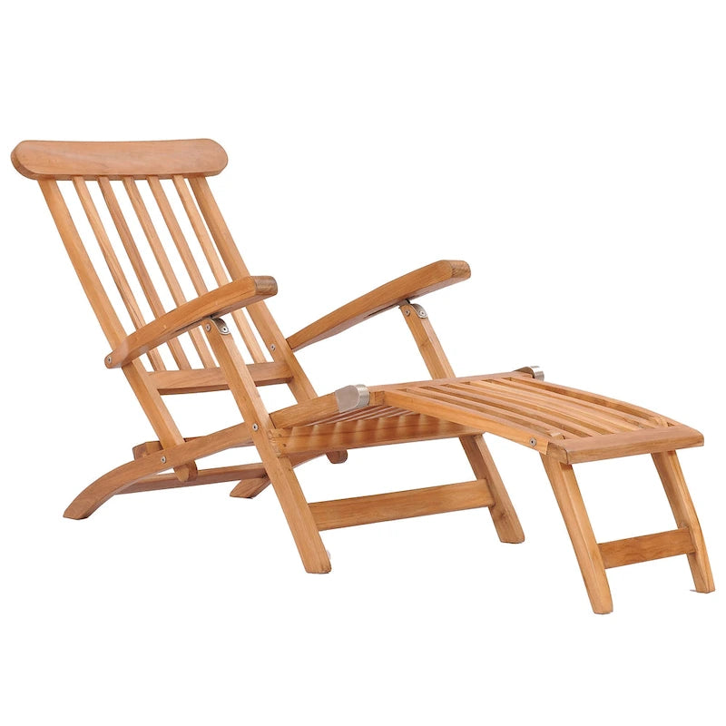 Chaise longue inclinable de pont en teck Chic Teak Titanic
