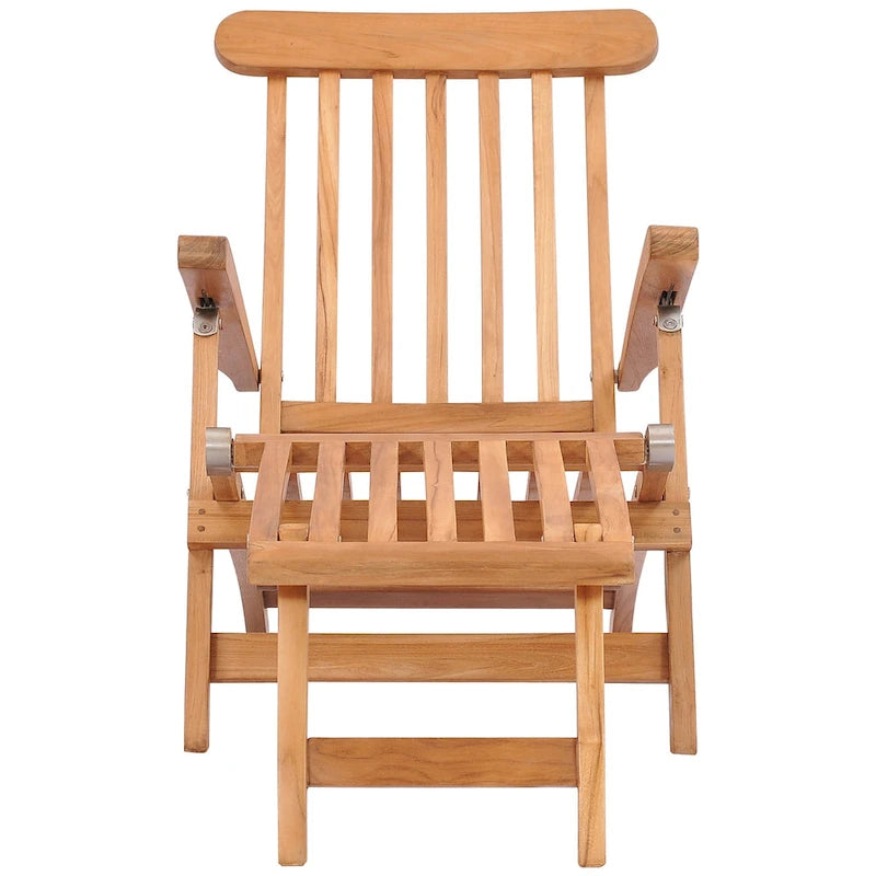 Chaise longue inclinable de pont en teck Chic Teak Titanic