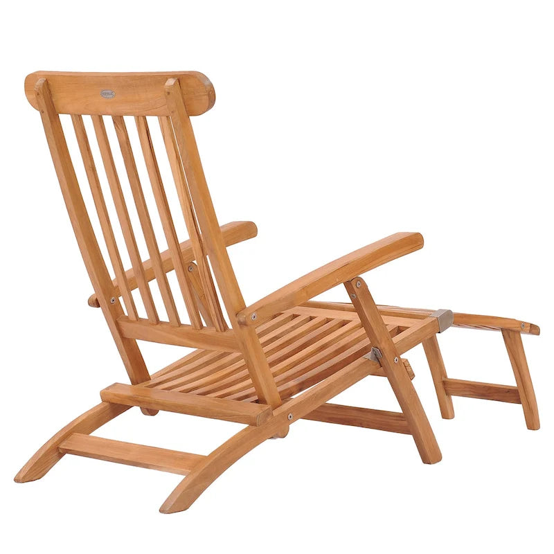 Chaise longue inclinable de pont en teck Chic Teak Titanic