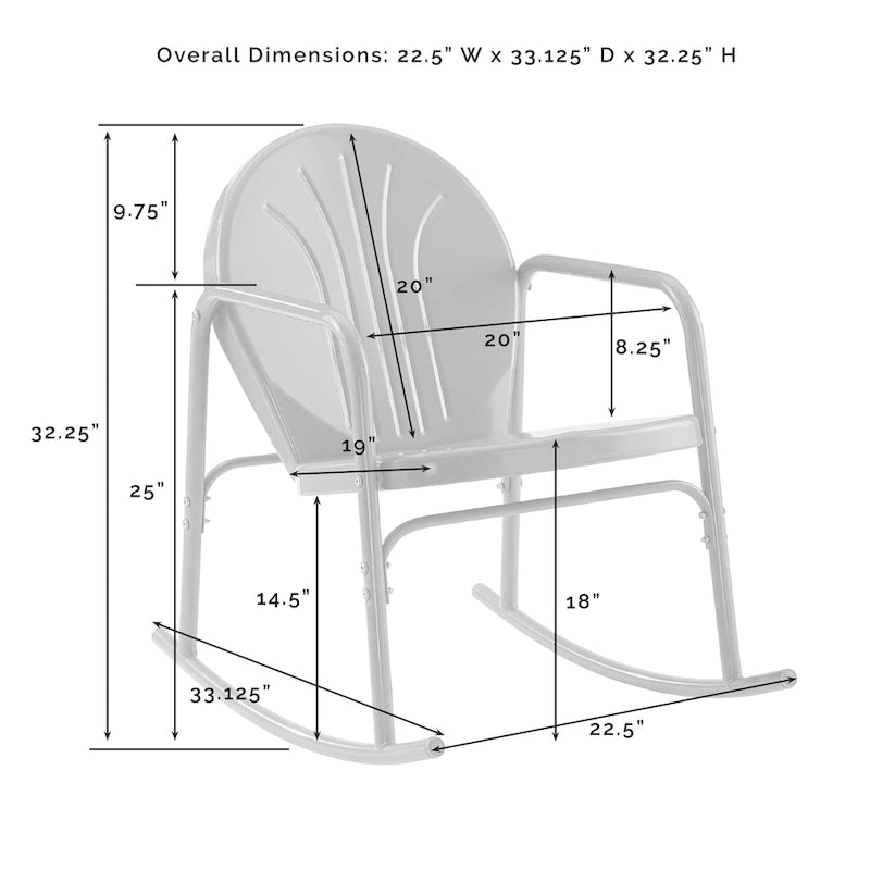 Crosley Griffith Ensemble de 3 fauteuils à bascule d'extérieur - 79 L x 33,13 P x 32,25 H