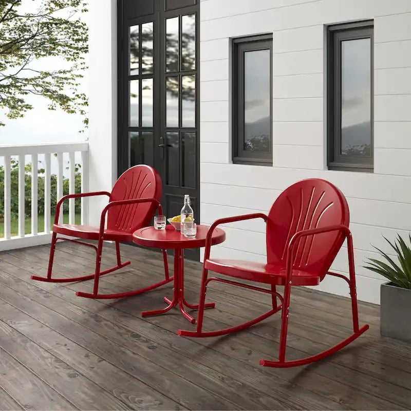 Crosley Griffith Ensemble de 3 fauteuils à bascule d'extérieur - 79 L x 33,13 P x 32,25 H