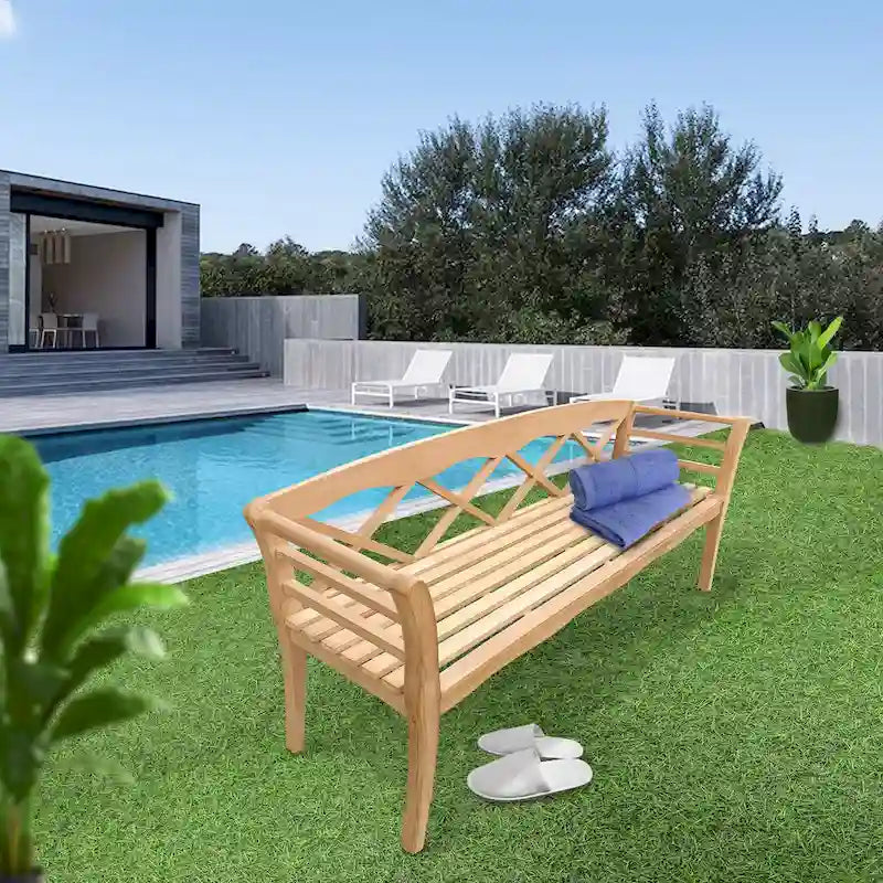 Banc de jardin en bois de teck Montana de Seven Seas Teak, 1,20 m