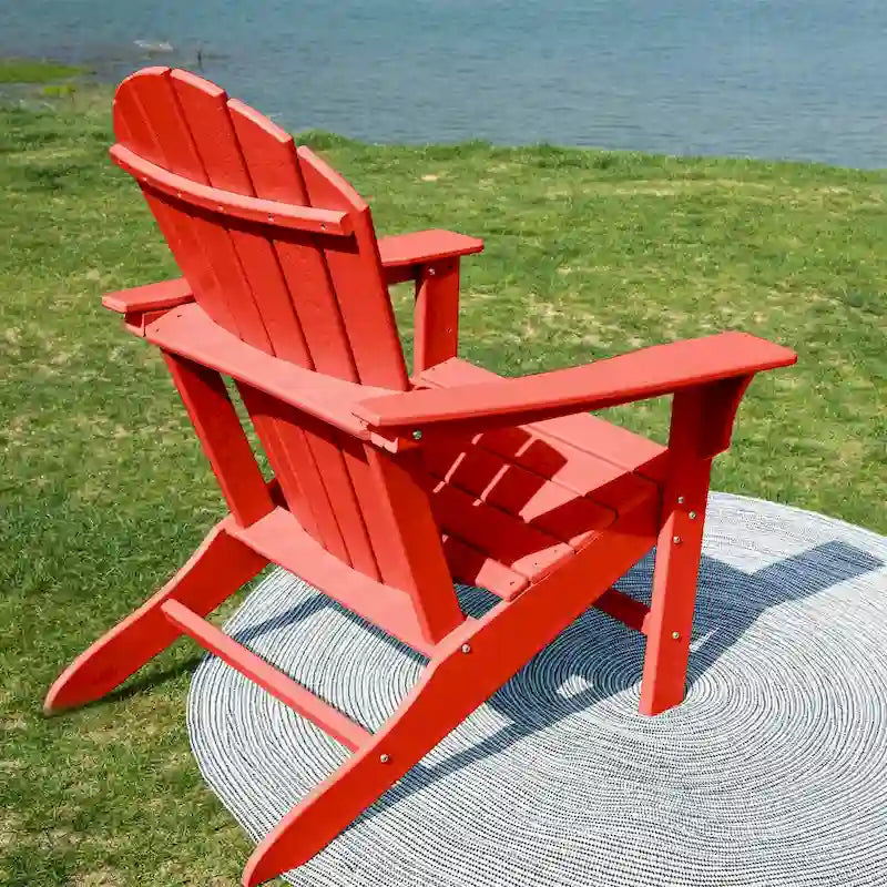 Chaise Adirondack d'extérieur en plastique recyclé - Rouge
