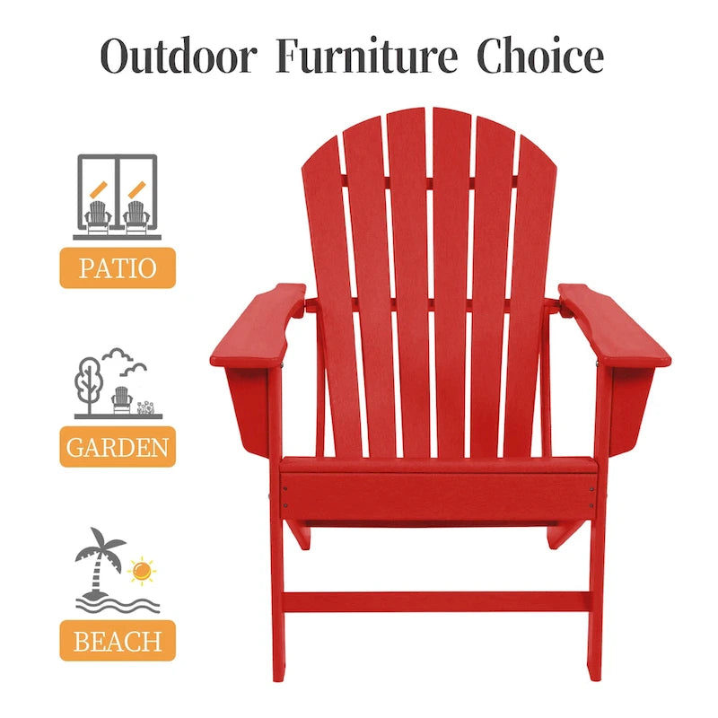 Chaise Adirondack d'extérieur en plastique recyclé - Rouge