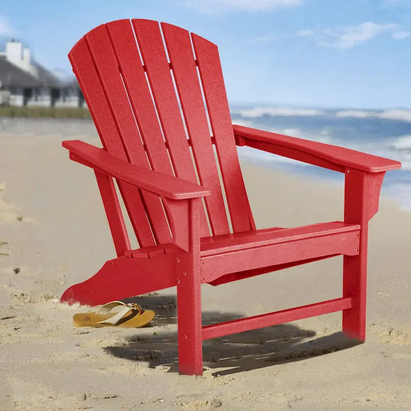 Chaise Adirondack d'extérieur en plastique recyclé - Rouge