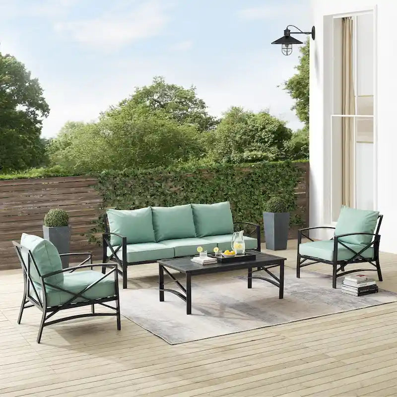 Crosley Kaplan 4Pc Outdoor Sofa Set - 147 W x 68.5 D x 32 H