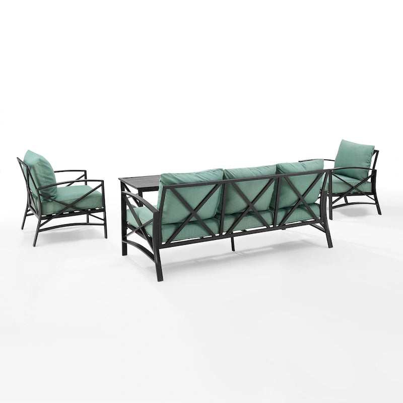 Crosley Kaplan Ensemble de canapés d'extérieur 4 pièces - 147 L x 68,5 P x 32 H