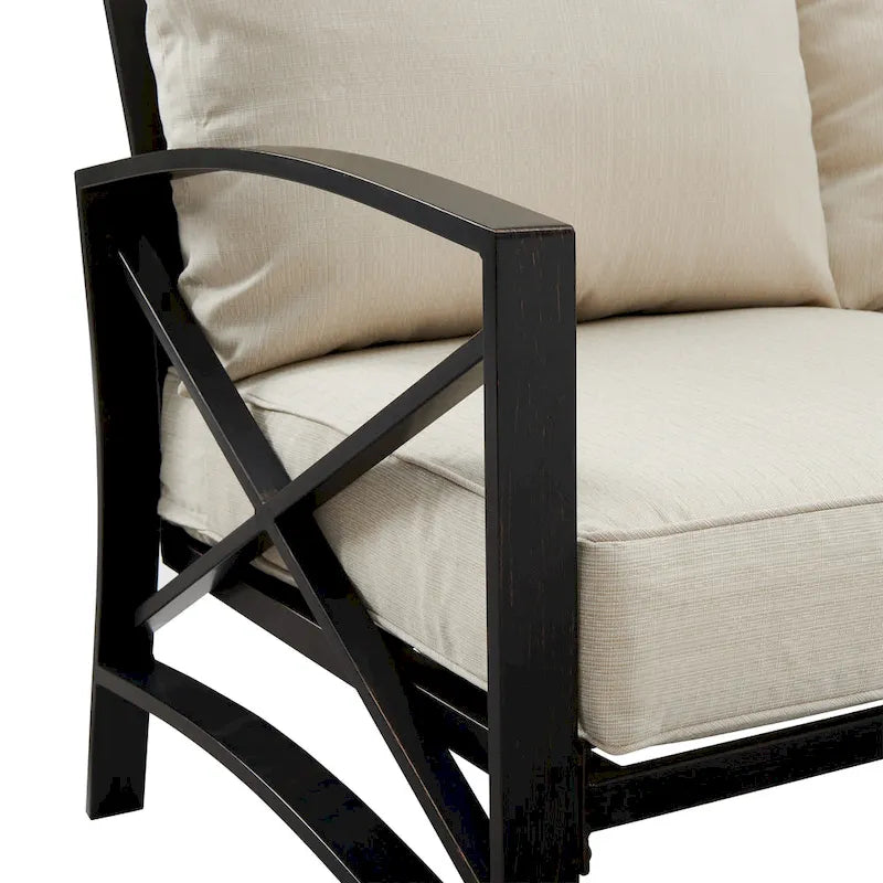Crosley Kaplan Ensemble de canapés d'extérieur 4 pièces - 147 L x 68,5 P x 32 H