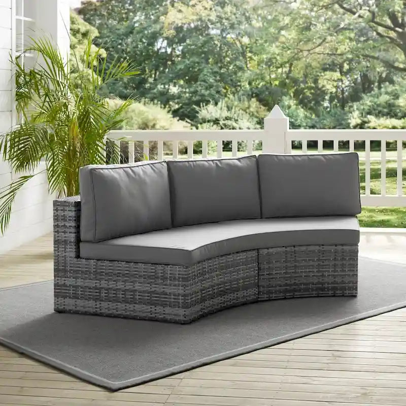 Catalina Wicker Round Sectional Sofa - 83 W x 32 D x 30.5 H