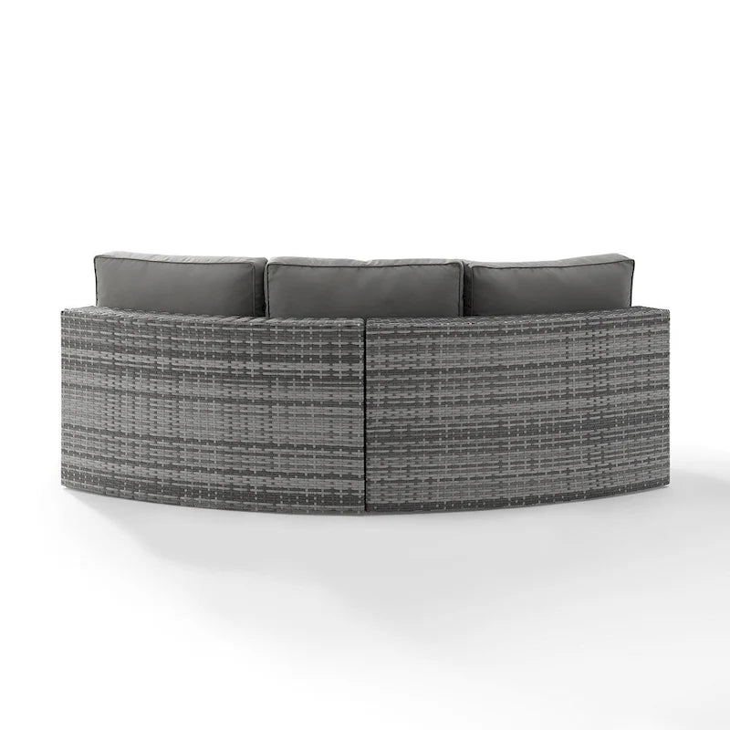Canapé d'angle rond en osier Catalina – 83 L x 32 P x 30,5 H