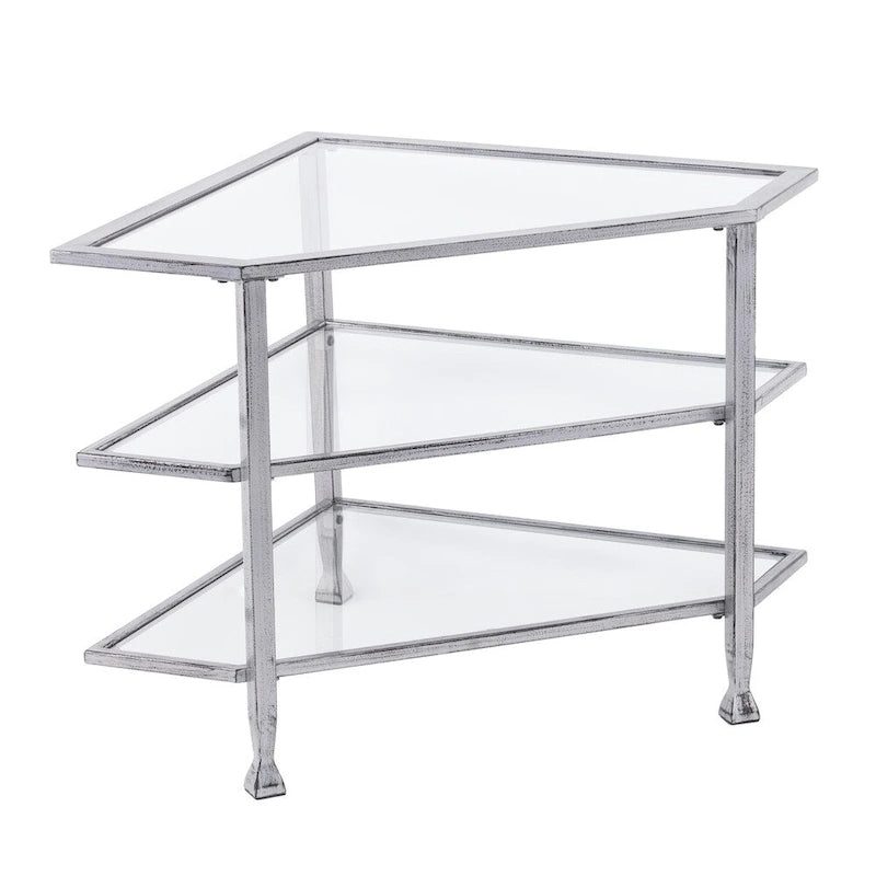 Meuble TV d'angle en métal Jensen de SEI Furniture, pour téléviseurs jusqu'à 33,25 po