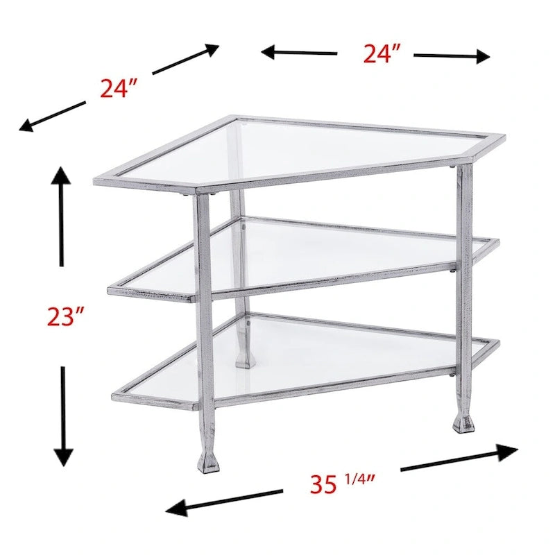 Meuble TV d'angle en métal Jensen de SEI Furniture, pour téléviseurs jusqu'à 33,25 po
