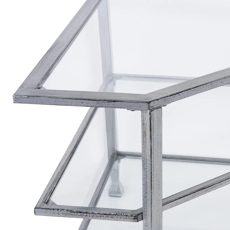 Meuble TV d'angle en métal Jensen de SEI Furniture, pour téléviseurs jusqu'à 33,25 po