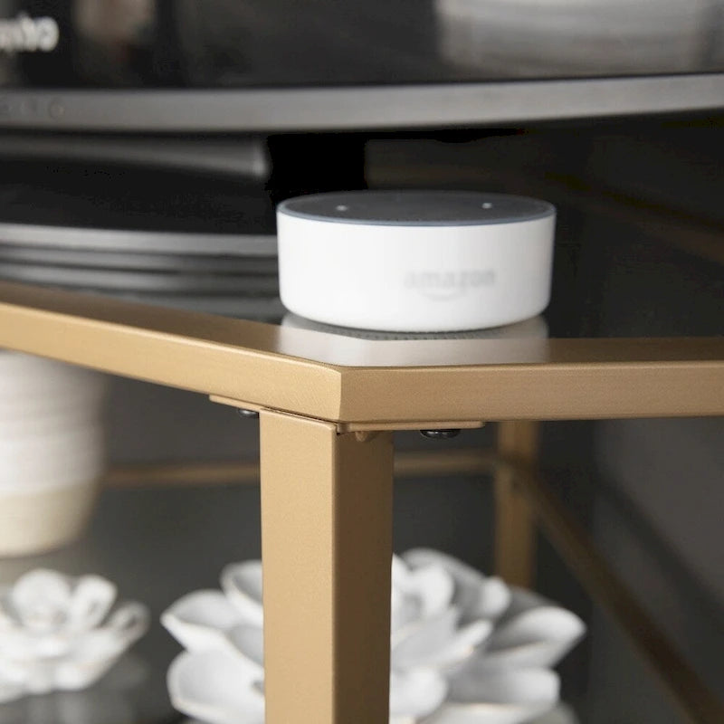 Meuble TV d'angle en métal Jensen de SEI Furniture, pour téléviseurs jusqu'à 33,25 po
