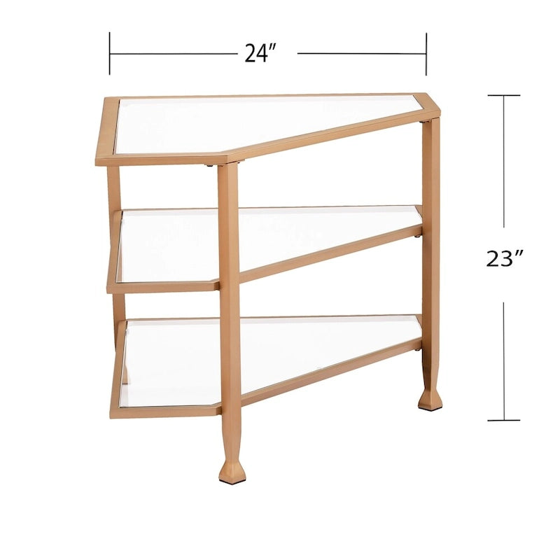 Meuble TV d'angle en métal Jensen de SEI Furniture, pour téléviseurs jusqu'à 33,25 po