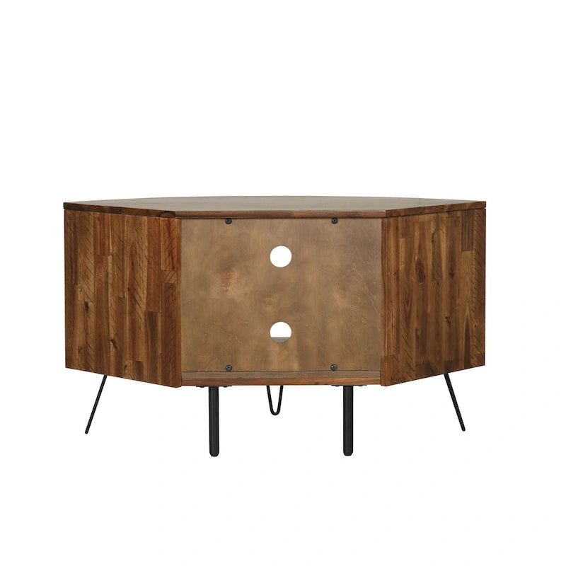 Meuble TV d'angle Declan en acacia massif de 43 po