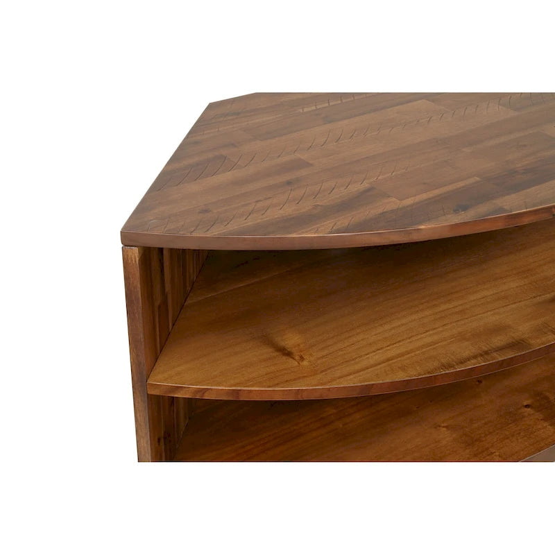 Meuble TV d'angle Declan en acacia massif de 43 po