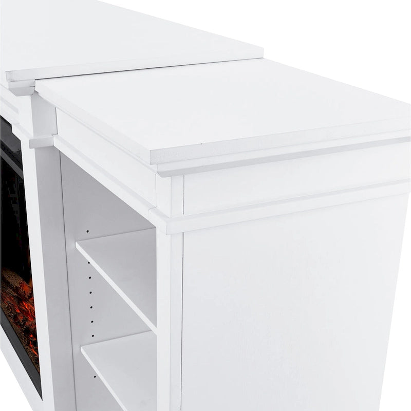 Cheminée électrique Eliot 81 Grand TV Stand blanche par Real Flame