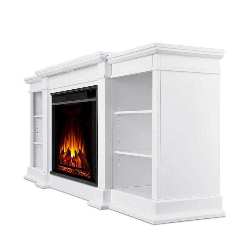 Cheminée électrique Eliot 81 Grand TV Stand blanche par Real Flame