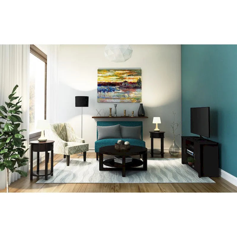 Meuble TV d'angle de Porch & Den, finition expresso