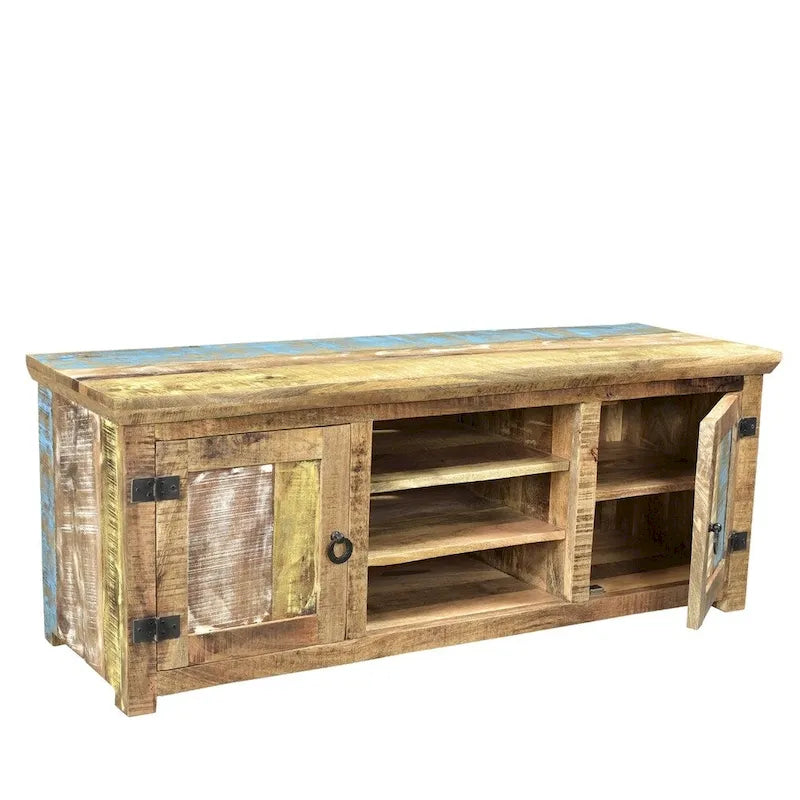 Meuble TV fait main Suman en bois de manguier massif (Inde) - 60 x 18 x 22