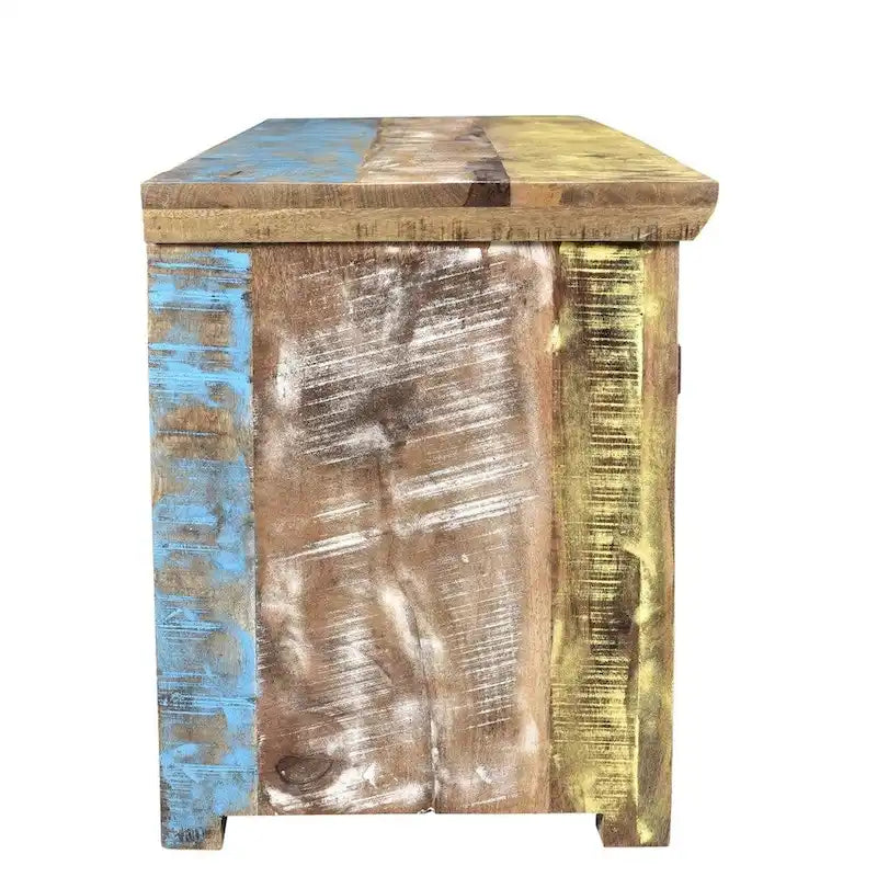 Meuble TV fait main Suman en bois de manguier massif (Inde) - 60 x 18 x 22