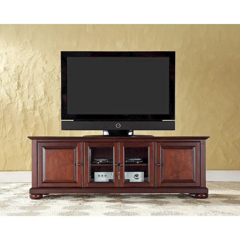 Meuble TV vintage acajou profil bas 152 cm Crosley Alexandria
