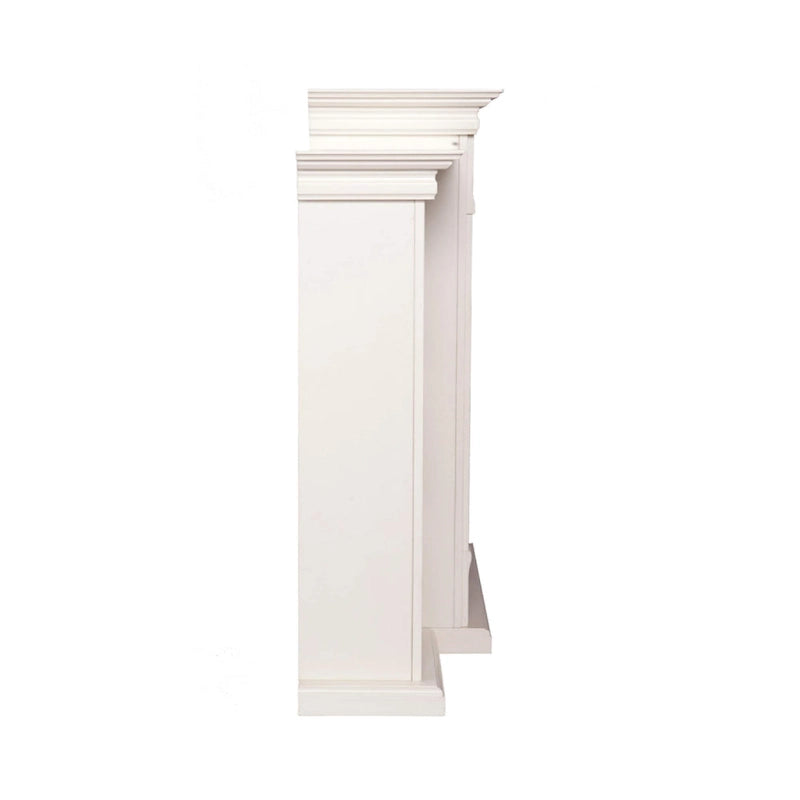 SEI Furniture Electric Fireplace 70-inch Mantel with Bookcase Storage, Ivory