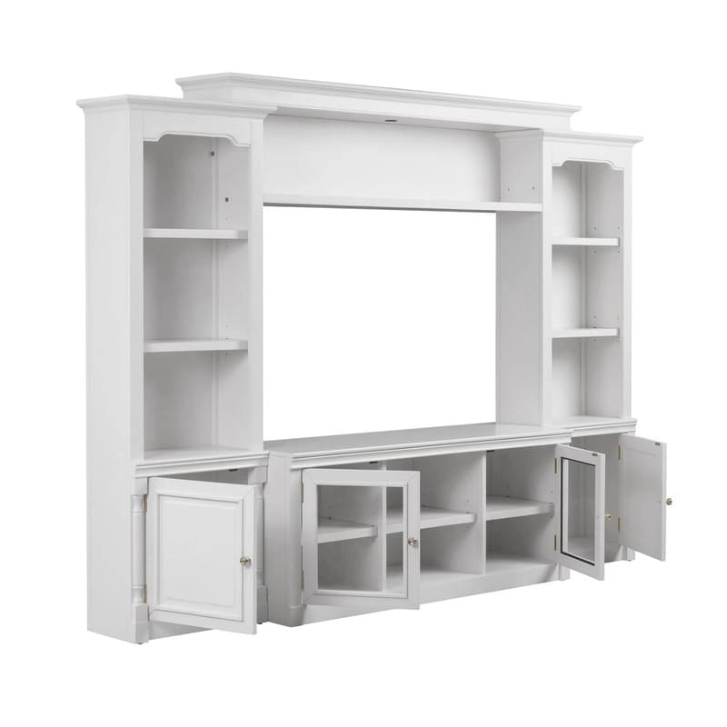 Meuble TV blanc en bois massif Virginia