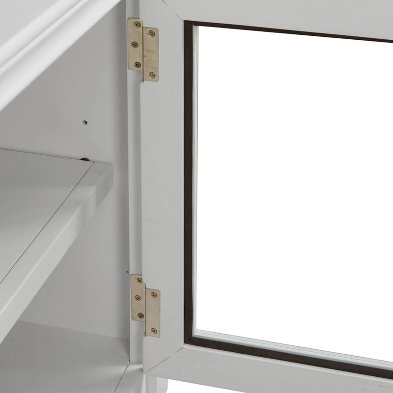Meuble TV blanc en bois massif Virginia