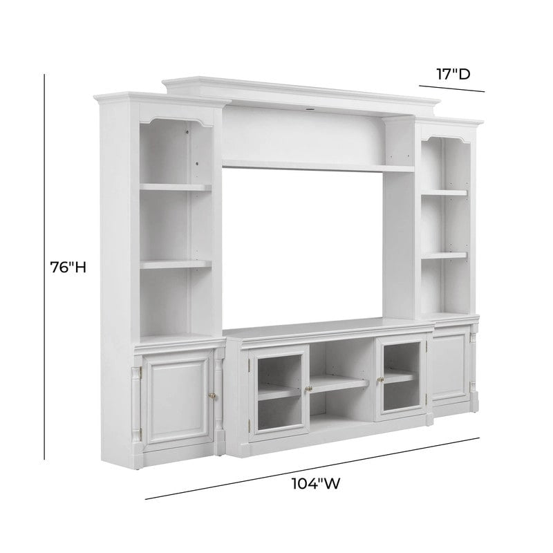 Meuble TV blanc en bois massif Virginia