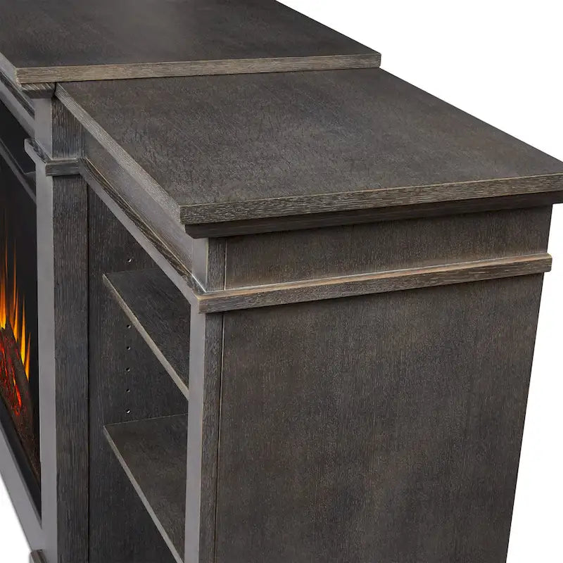 Eliot 81 Grand Antique Grey TV Stand Electric Fireplace by Real Flame
