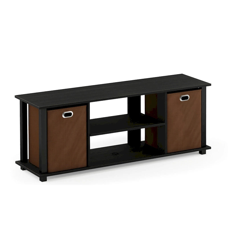 Meuble TV Porch & Den Tompkins en MDF noir avec bacs de rangement
