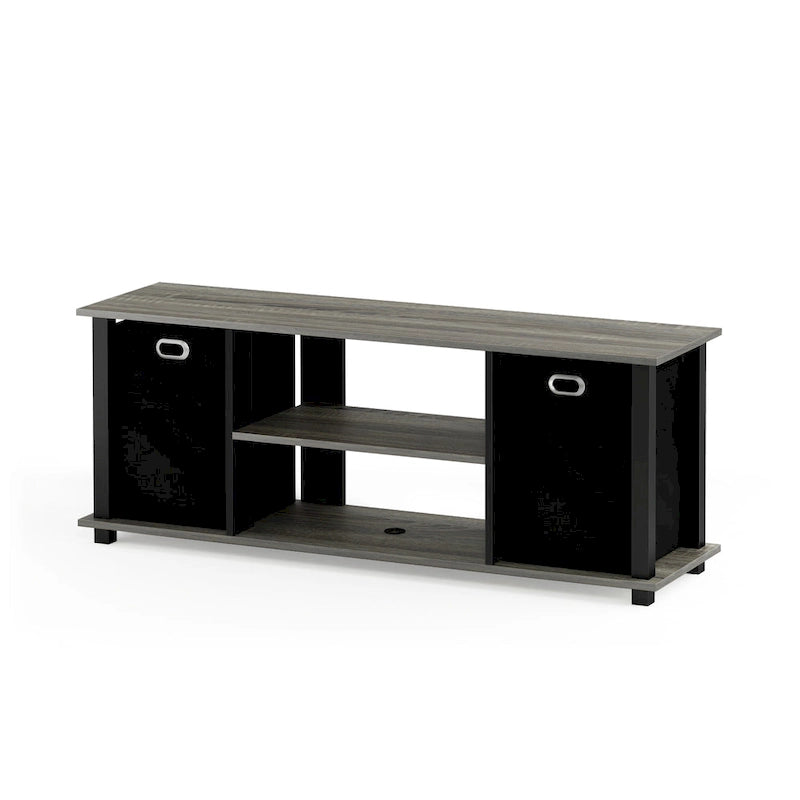 Meuble TV Porch & Den Tompkins en MDF noir avec bacs de rangement