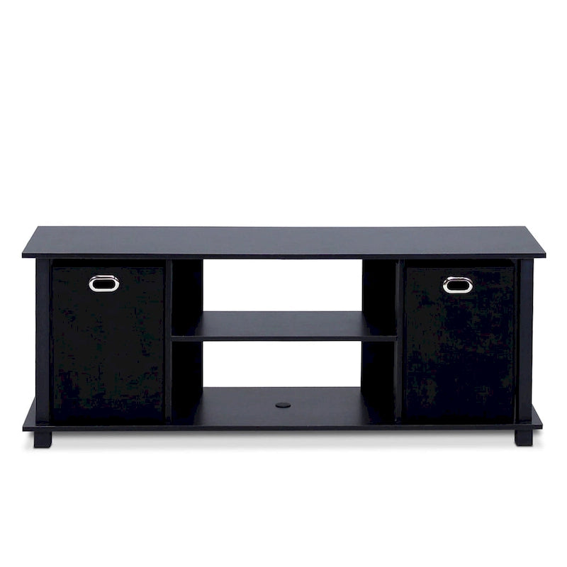 Meuble TV Porch & Den Tompkins en MDF noir avec bacs de rangement